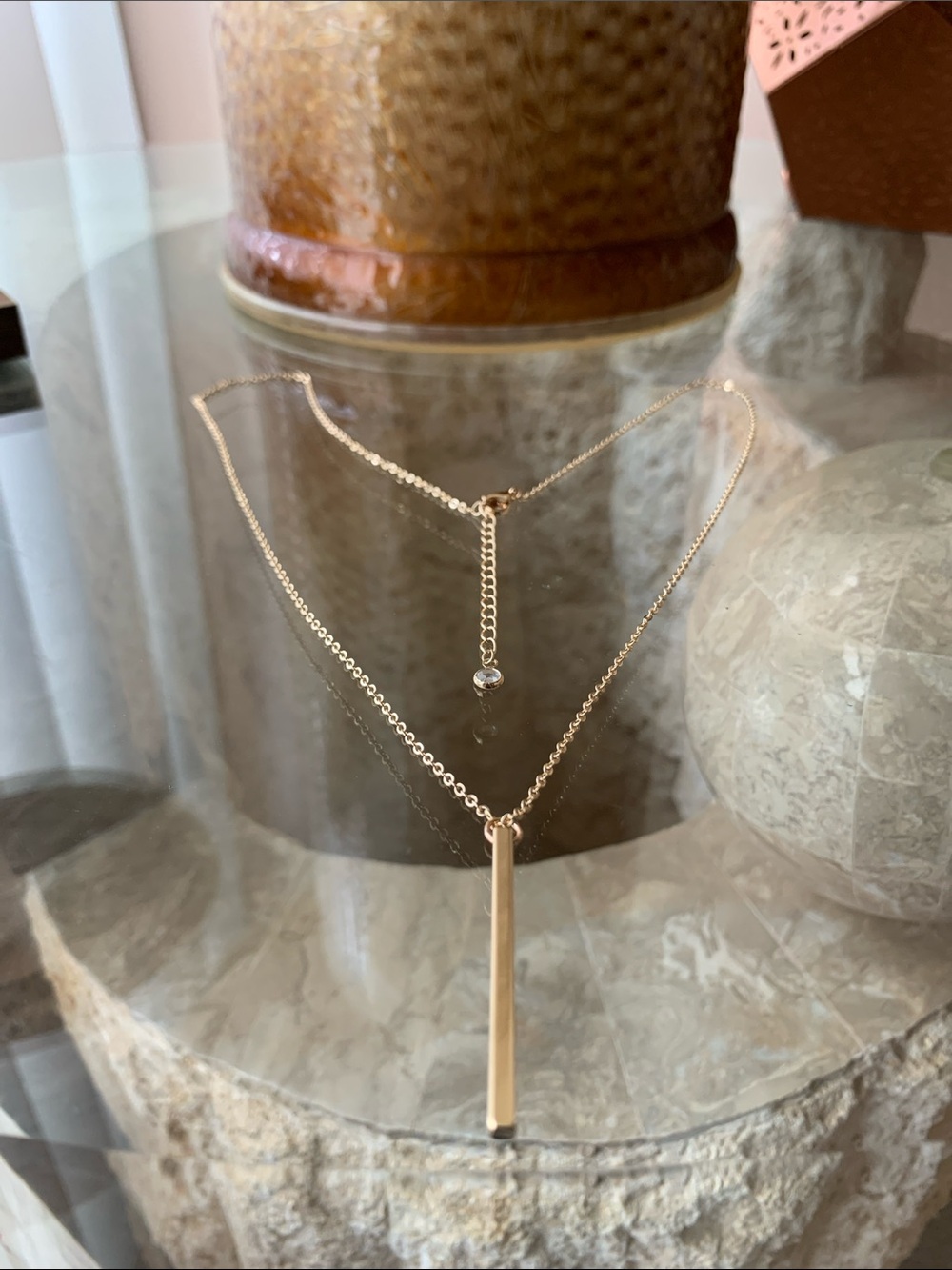 Minimalist Gold Bar Necklace for Women
